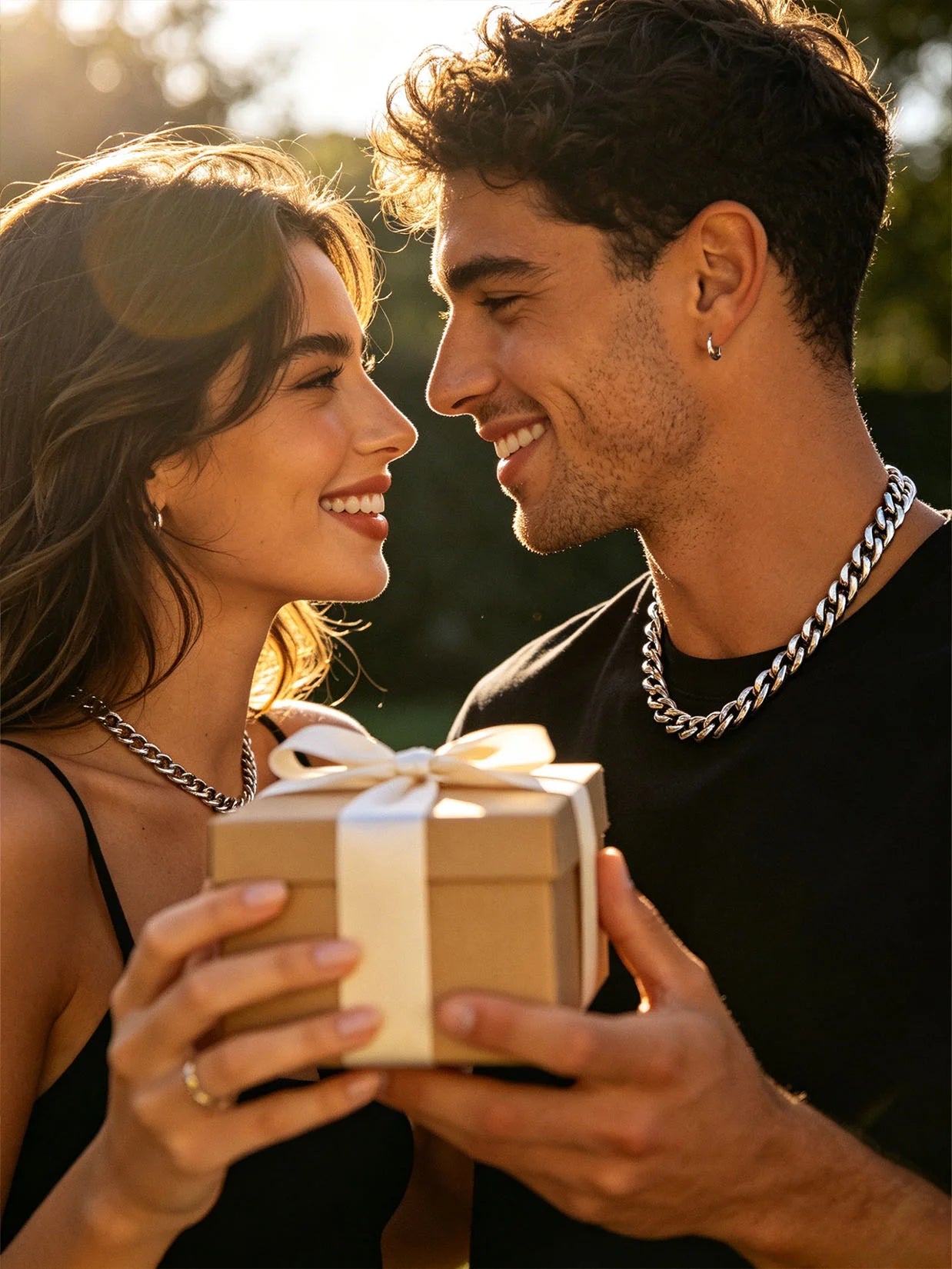 Mens Chain Stainless Steel Necklace Curb Cuban Link Neck Chains Mens Gifts for Fathers Day Dad